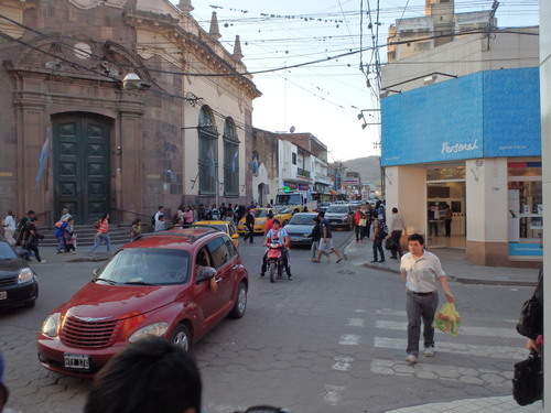 Downtown San Salvador. It is very busy.